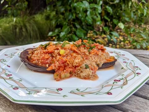 Quinoa filled eggplant thumbnail